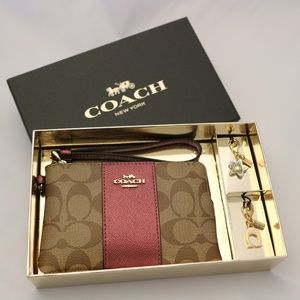 Coach Boxed Wristlet with Bag Charms